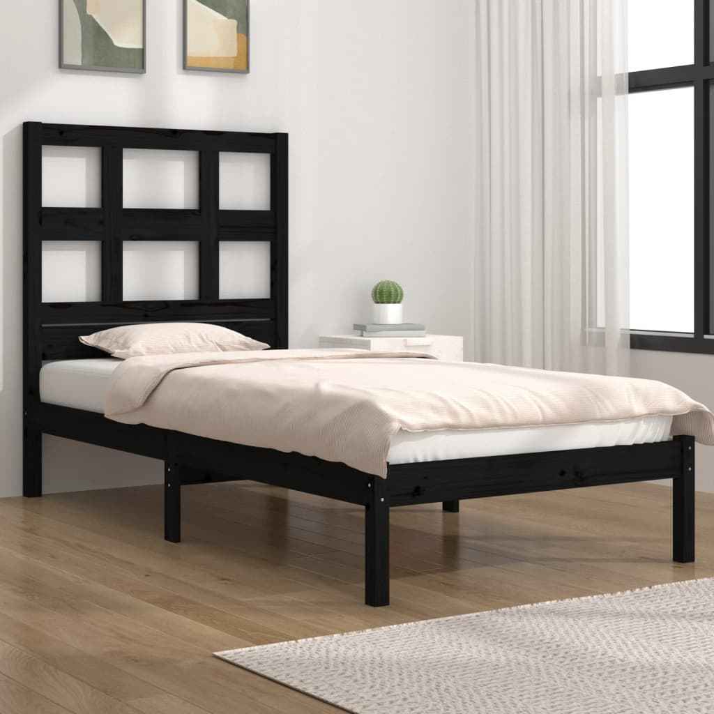 vidaXL Cama sem colchão 135x190 cm madeira de pinho maciça