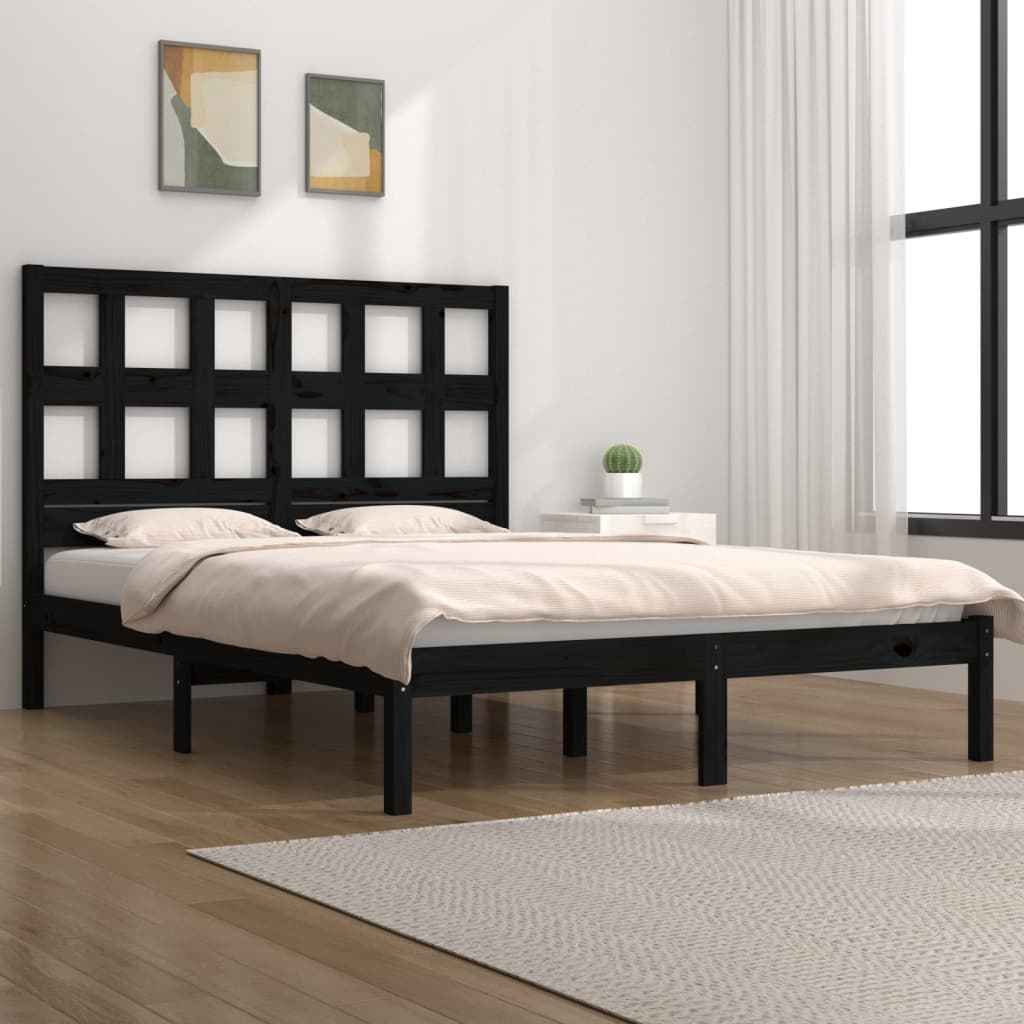 vidaXL Cama sem colchão 135x190 cm madeira de pinho maciça