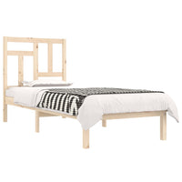 vidaXL Estrutura de cama casal 135x190 cm madeira maciça