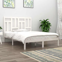 vidaXL Estrutura de cama casal 135x190 cm madeira maciça