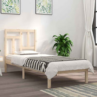 vidaXL Estrutura de cama casal 135x190 cm madeira maciça
