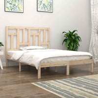 vidaXL Estrutura de cama casal 135x190 cm madeira maciça