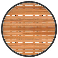 vidaXL Mesa de jantar p/ jardim Ø 70 cm vime PE e acácia maciça preto