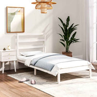 vidaXL Estrutura cama pequena solteiro 75x190 cm madeira maciça preto