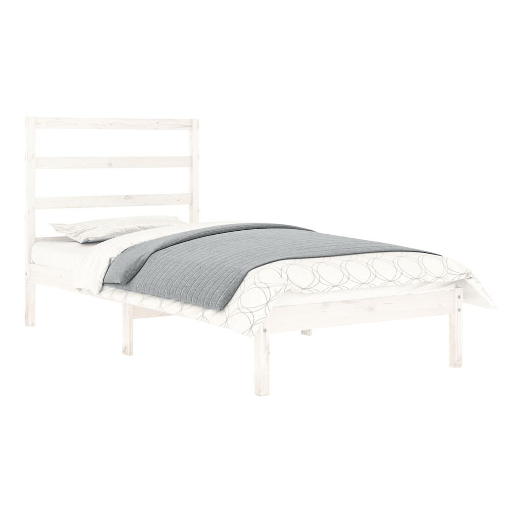 vidaXL Estrutura de cama casal 135x190 cm madeira maciça