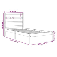 vidaXL Estrutura de cama casal 135x190 cm madeira maciça