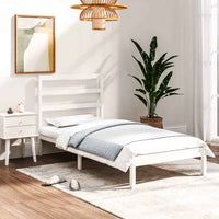 vidaXL Estrutura cama pequena solteiro 75x190 cm madeira maciça preto
