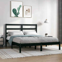 vidaXL Estrutura cama pequena solteiro 75x190 cm madeira maciça preto