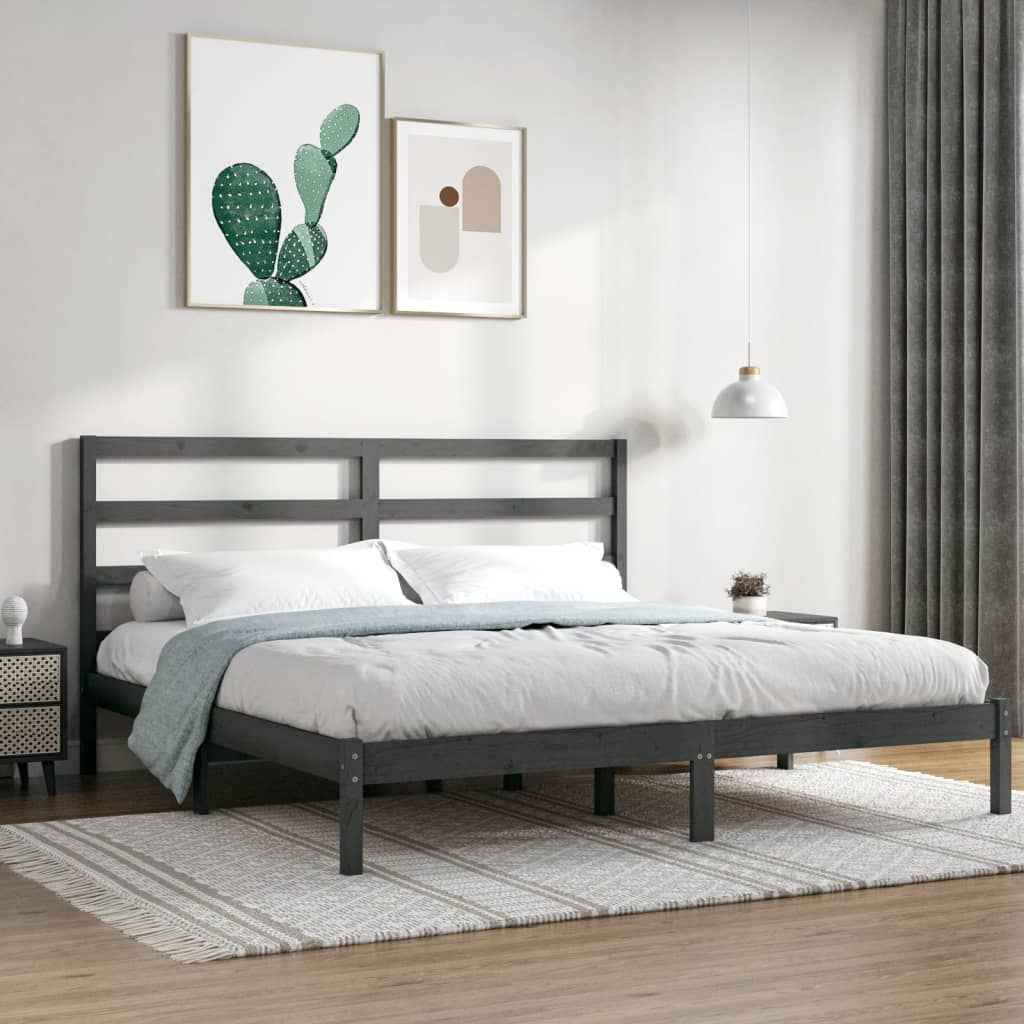 vidaXL Estrutura cama pequena solteiro 75x190 cm madeira maciça preto