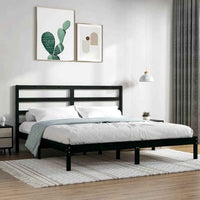 vidaXL Estrutura cama pequena solteiro 75x190 cm madeira maciça preto