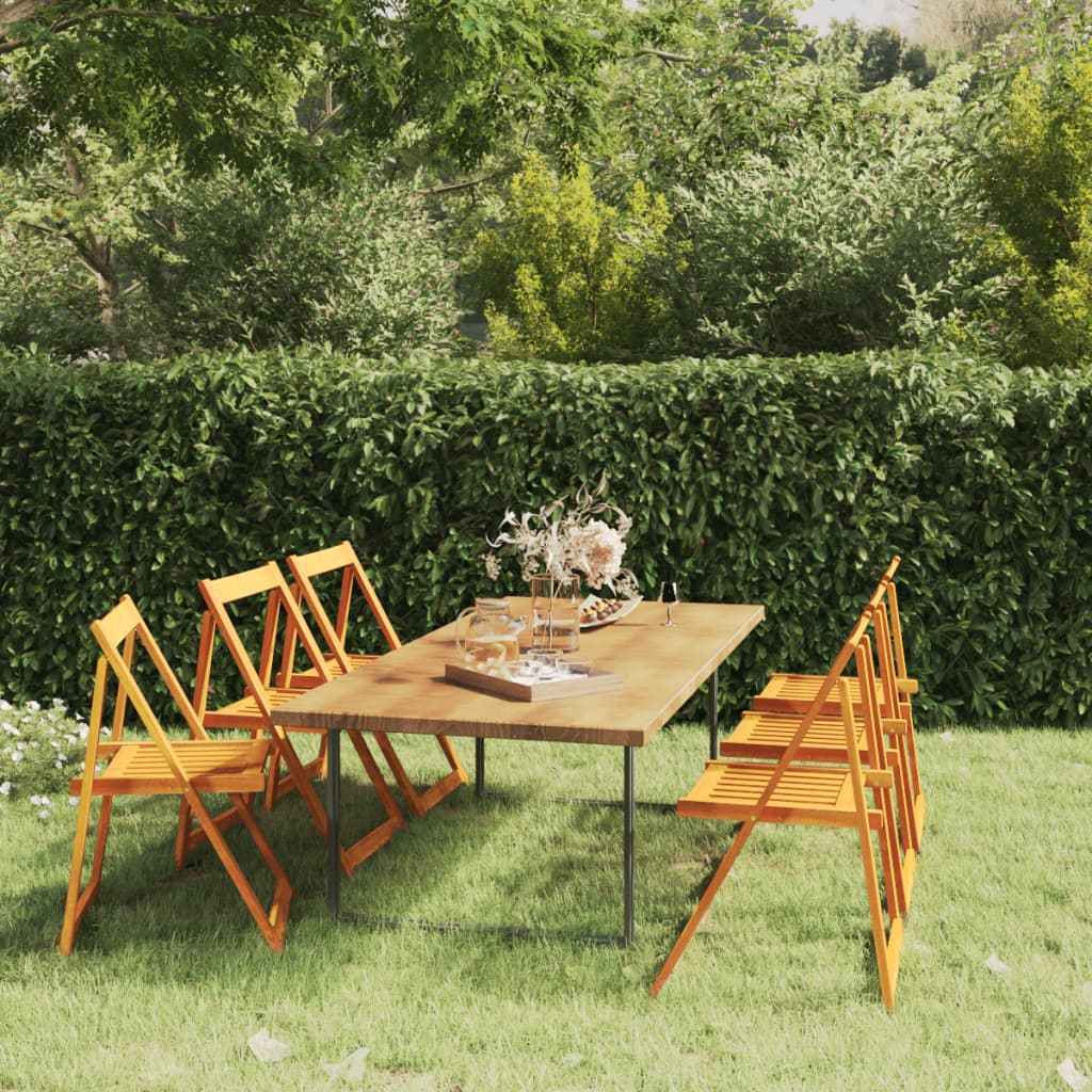 vidaXL Cadeiras de jardim dobráveis 6 pcs madeira de acácia maciça
