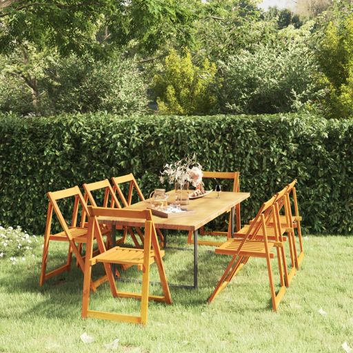 vidaXL Cadeiras de jardim dobráveis 6 pcs madeira de acácia maciça