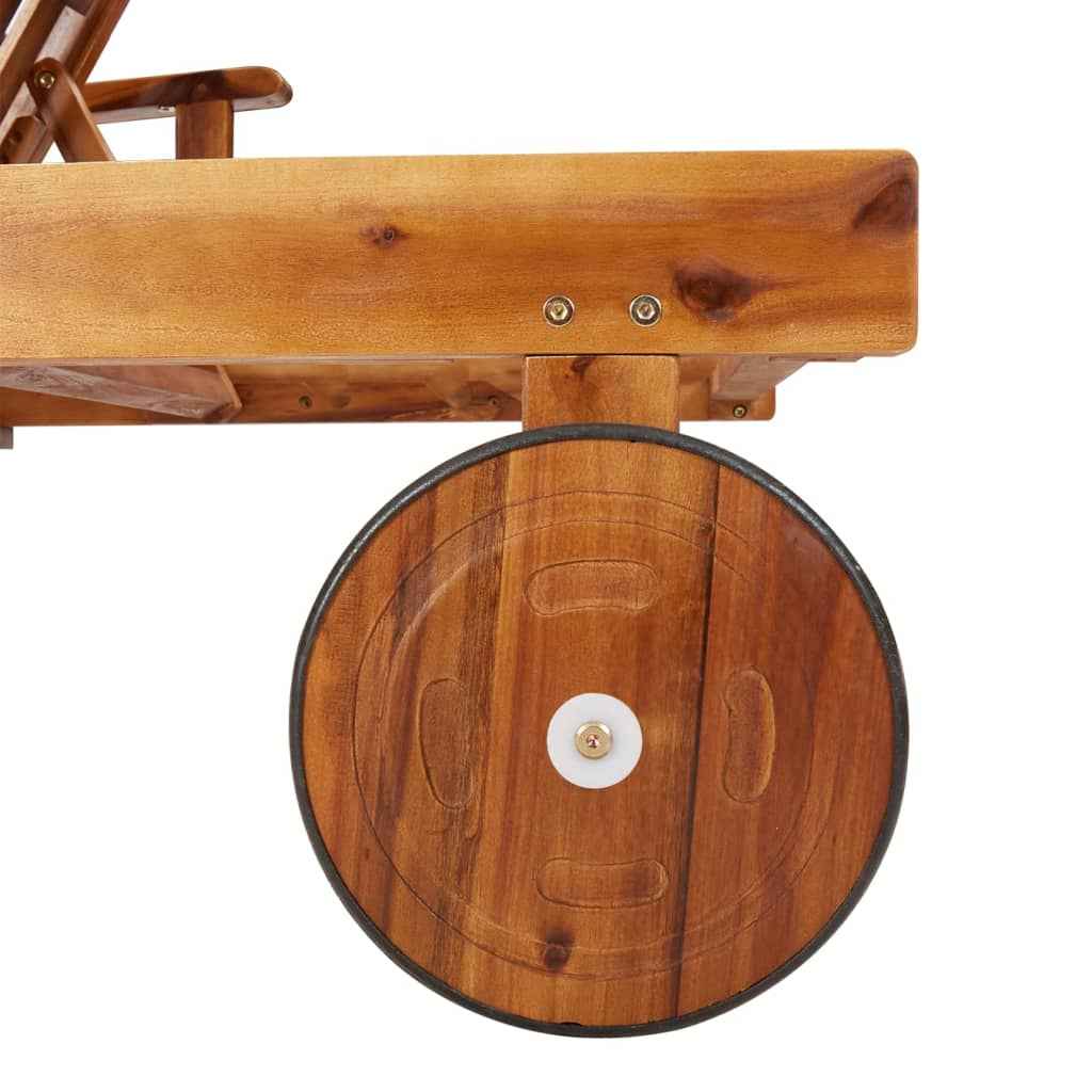 vidaXL 2 pcs conjunto espreguiçadeiras c/ mesa de centro acácia maciça