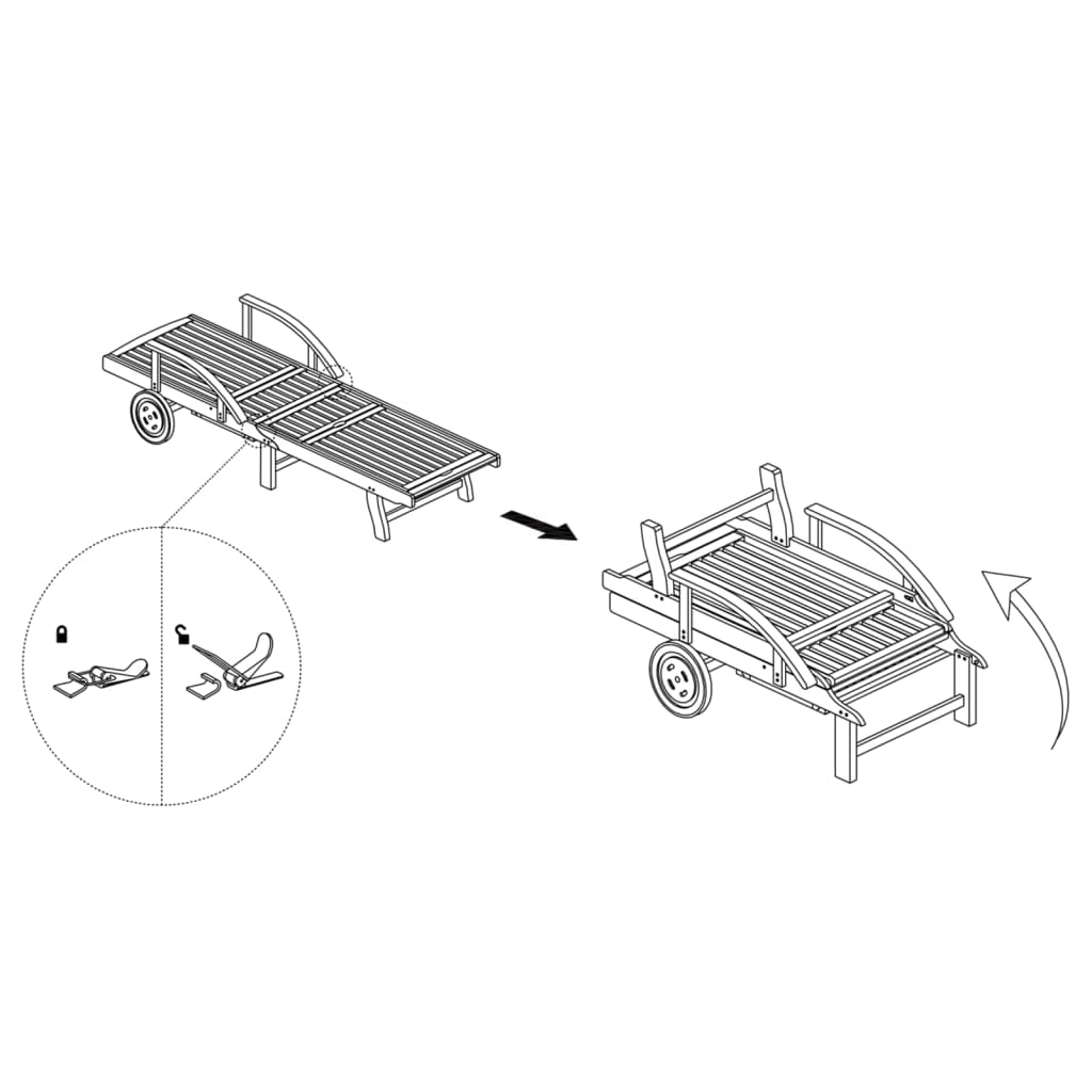 vidaXL 2 pcs conjunto espreguiçadeiras c/ mesa de centro acácia maciça