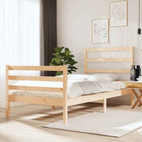 vidaXL Estrutura de cama casal 135x190 cm pinho maciço