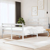 vidaXL Estrutura de cama casal 135x190 cm pinho maciço