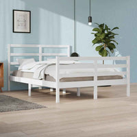 vidaXL Estrutura de cama casal 135x190 cm pinho maciço