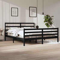 vidaXL Estrutura de cama casal 135x190 cm pinho maciço