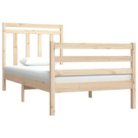 vidaXL Estrutura de cama casal 135x190 cm madeira maciça branco