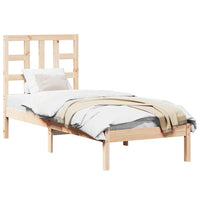 vidaXL Estrutura de cama casal 135x190 cm madeira maciça