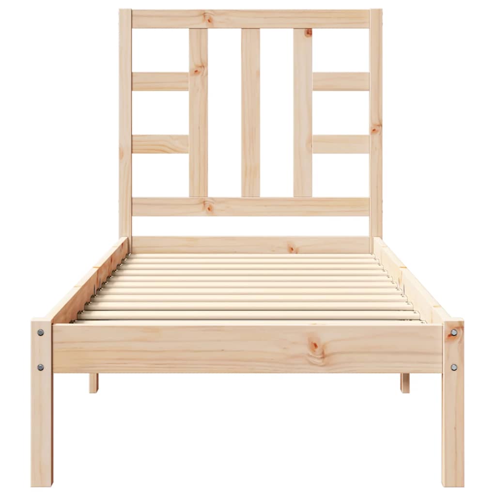 vidaXL Estrutura de cama casal 135x190 cm madeira maciça