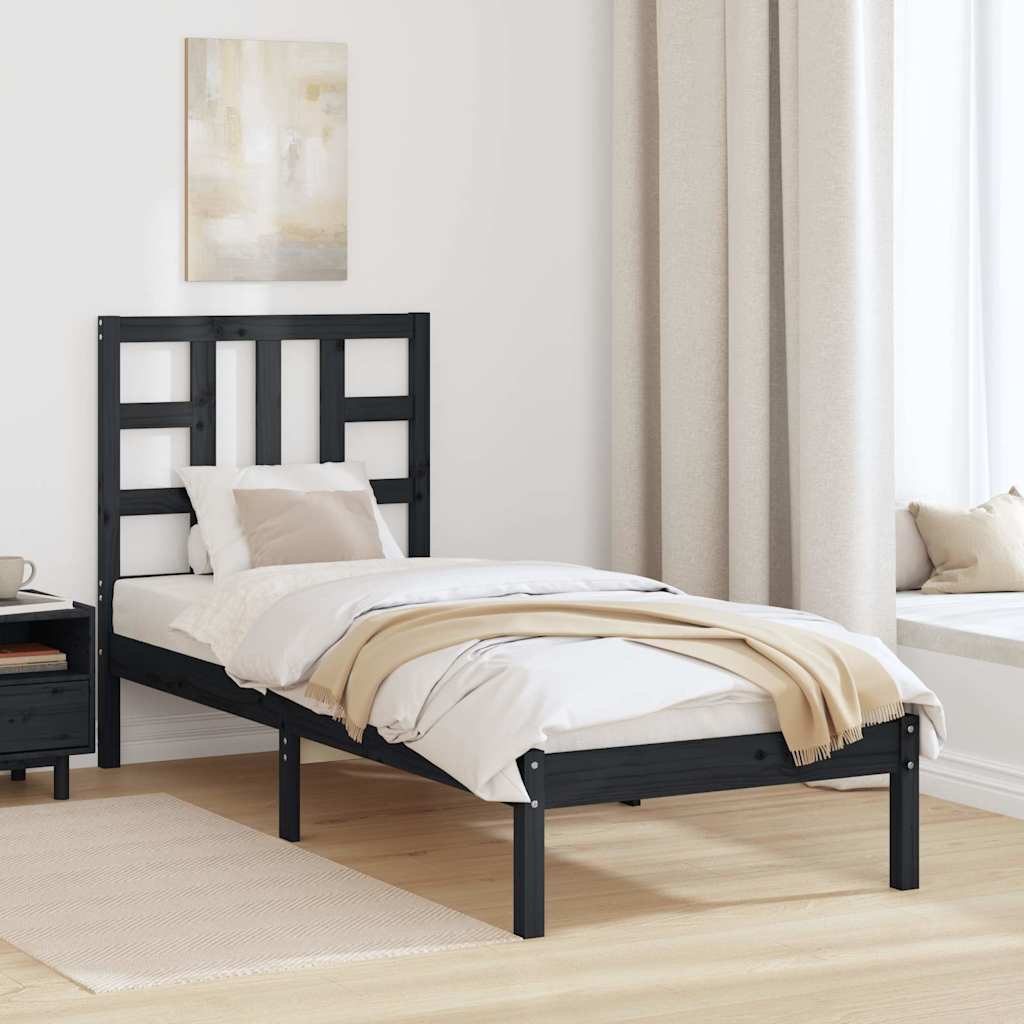 vidaXL Estrutura de cama casal 135x190 cm madeira maciça