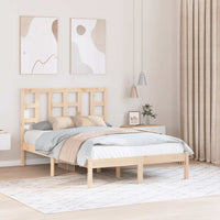vidaXL Estrutura de cama casal 135x190 cm madeira maciça
