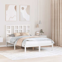 vidaXL Estrutura de cama casal 135x190 cm madeira maciça