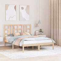 vidaXL Estrutura de cama casal 135x190 cm madeira maciça