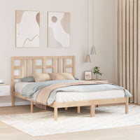vidaXL Estrutura de cama casal 135x190 cm madeira maciça