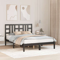 vidaXL Estrutura de cama casal 135x190 cm madeira maciça