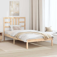 vidaXL Estrutura de cama casal 135x190 cm madeira maciça