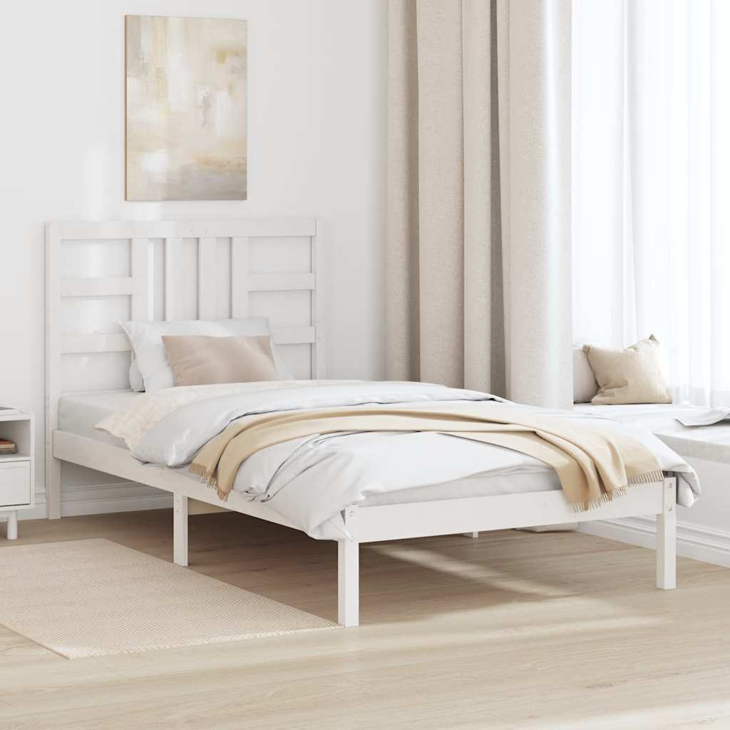 vidaXL Estrutura de cama casal 135x190 cm madeira maciça