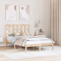 vidaXL Estrutura de cama casal 135x190 cm madeira maciça