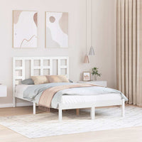 vidaXL Estrutura de cama casal 135x190 cm madeira maciça