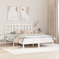 vidaXL Estrutura de cama casal 135x190 cm madeira maciça