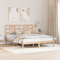 vidaXL Estrutura de cama casal 135x190 cm madeira maciça