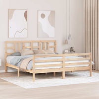 vidaXL Estrutura de cama casal 135x190 cm madeira maciça