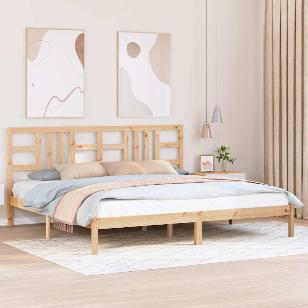 vidaXL Estrutura de cama casal 135x190 cm madeira maciça