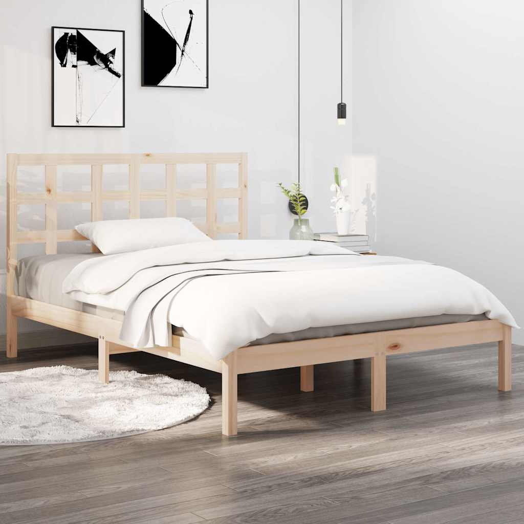 vidaXL Estrutura cama pequena solteiro 75x190 cm madeira maciça branco