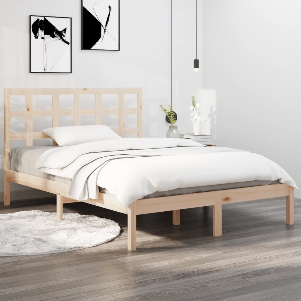 vidaXL Estrutura cama pequena solteiro 75x190 cm madeira maciça branco