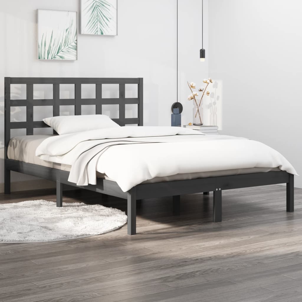 vidaXL Estrutura cama pequena solteiro 75x190 cm madeira maciça branco