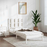 vidaXL Estrutura cama pequena solteiro 75x190 cm madeira maciça preto