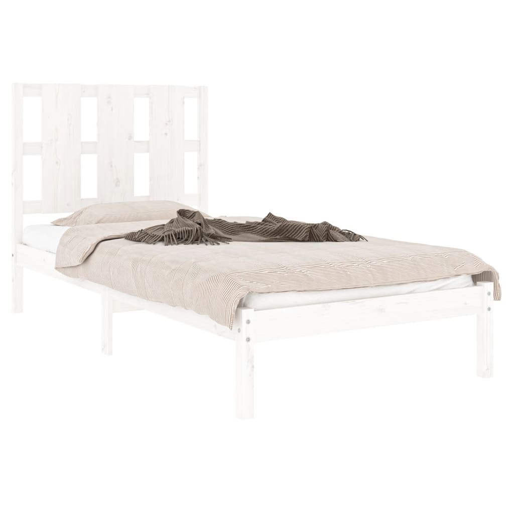 vidaXL Estrutura de cama casal 135x190 cm madeira maciça