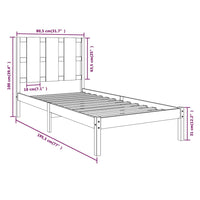 vidaXL Estrutura de cama casal 135x190 cm madeira maciça