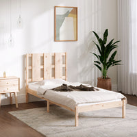 vidaXL Estrutura de cama casal 135x190 cm madeira maciça