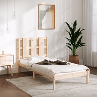 vidaXL Estrutura de cama casal 135x190 cm madeira maciça