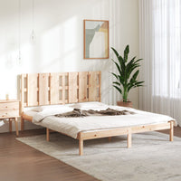 vidaXL Estrutura de cama casal 135x190 cm madeira maciça