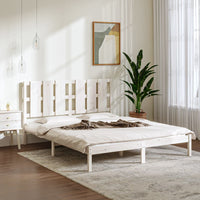 vidaXL Estrutura de cama casal 135x190 cm madeira maciça