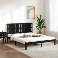 vidaXL Estrutura de cama casal 135x190 cm madeira maciça